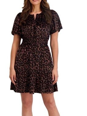 French Connection Leopard Print Mini Dress - Brown/Black